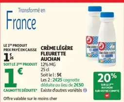 Auchan FLEURETTE CRÈME LÉGÈRE offre