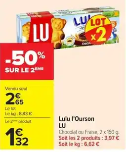 Carrefour Market LU Lulu l'Ourson offre