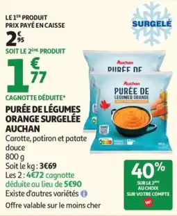 Auchan Auchan Purée de légumes orange offre