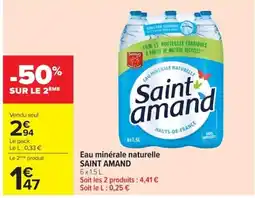Carrefour Market Saint amand Eau minérale naturelle offre