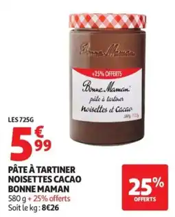 Auchan Bonne Maman Pâte à tartiner Noisettes Cacao offre