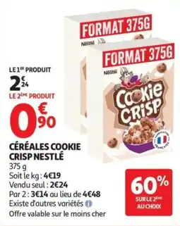 Auchan Nestlé Céréales Cookie Crisp offre