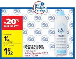 Carrefour Market CARREFOUR SOFT Brume d'eau pure offre