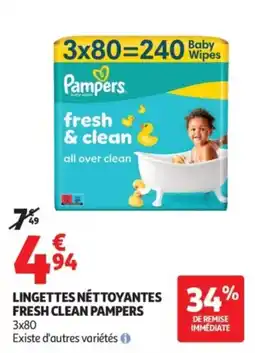 Auchan Pampers Lingettes nettoyantes offre