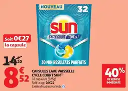Auchan SUN CAPSULES LAVE VAISSELLE offre