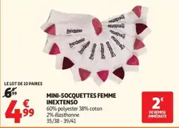Auchan Inextenso MINI-SOCQUETTES FEMME offre