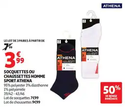 Auchan ATHENA Socquettes ou chaussettes homme offre