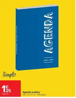Carrefour Market Simple Agenda scolaire offre