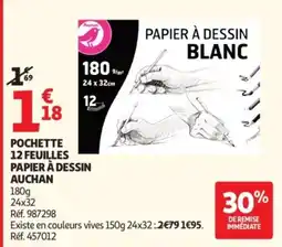 Auchan Auchan Papier à dessin blanc offre