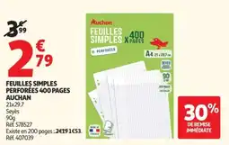 Auchan Seyès FEUILLES SIMPLES offre