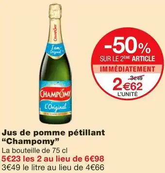 Monoprix Champomy jus de pomme pétillant offre