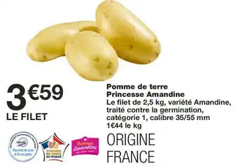 Monoprix Princesse amandine pomme de terre offre