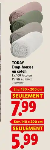 Lidl Today drap-housse en coton offre