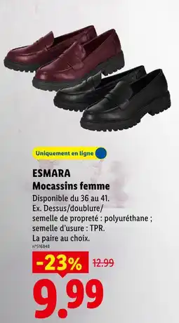 Lidl Esmara mocassins femme offre