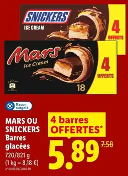 Lidl Mars barres glacées offre