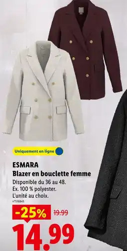Lidl Esmara blazer en bouclette femme offre
