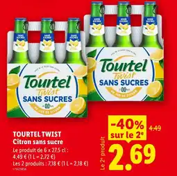 Lidl Tourtel twist twist citron sans sucre offre