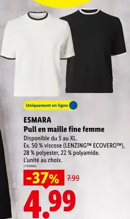 Lidl Esmara pull en maille fine femme offre