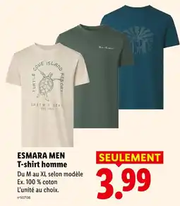 Lidl Esmara t-shirt homme offre