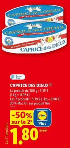 Lidl Caprice des dieux caprice des dieux offre