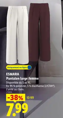 Lidl Esmara pantalon large femme offre