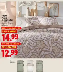 Lidl Today parure de lit en coton offre