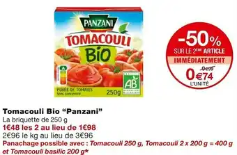 Monoprix Panzani tomacouli bio offre