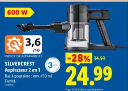 Lidl Silvercrest aspirateur 2 en 1 offre