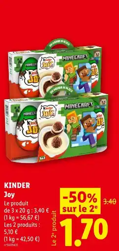 Lidl Kinder joy minecraft offre