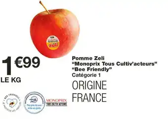 Monoprix Pomme zeli “monoprix tous cultiv’acteurs” “bee friendly” offre