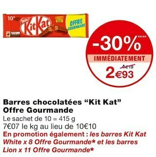 Monoprix Kit kat barres chocolatées offre