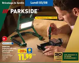 Lidl Parkside projecteur led avec batterie externe powerbank offre
