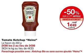 Monoprix Heinz tomato ketchup offre