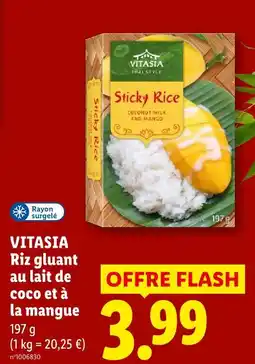 Lidl Vitasia riz gluant au lait de coco et à la mangue offre