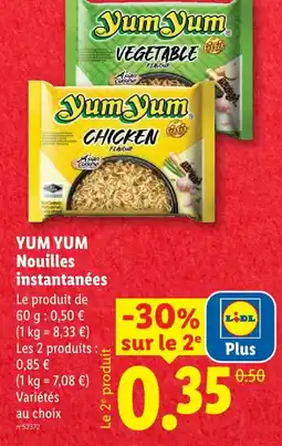 Lidl Yum yum nouilles instantanées vegetable offre