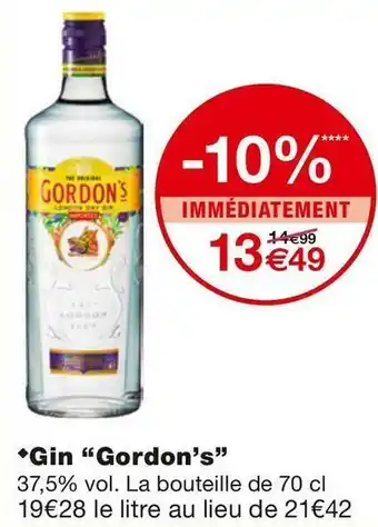 Monoprix Gordon’s gin offre