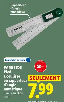 Lidl Parkside pied à coulisse ou rapporteur d'angle numérique offre