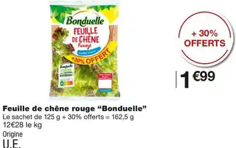 Bonduelle feuille de chêne rouge