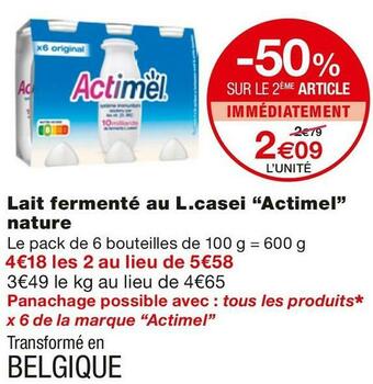 Monoprix Actimel lait fermenté au l.casei nature offre