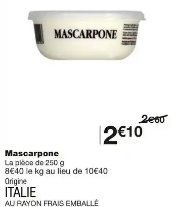 Monoprix Mascarpone offre