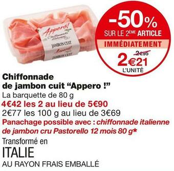 Monoprix Chiffonnade de jambon cuit offre