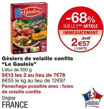 Le gaulois gésiers de volaille confits