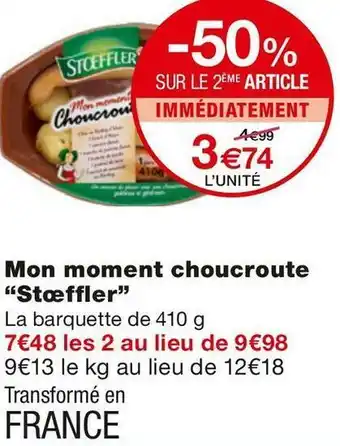 Monoprix Stœffler mon moment choucroute offre