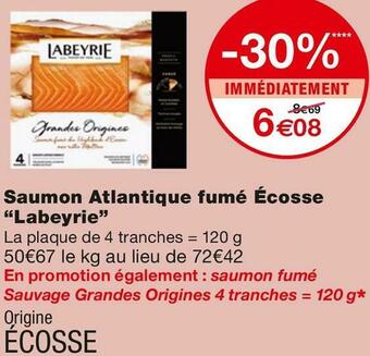 Monoprix Labeyrie saumon atlantique fumé écosse offre