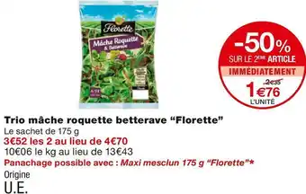 Monoprix Florette trio mâche roquette betterave offre