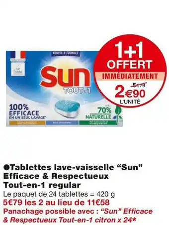 Monoprix Sun tablettes lave-vaisselle efficace & respectueux tout-en-1 regular offre