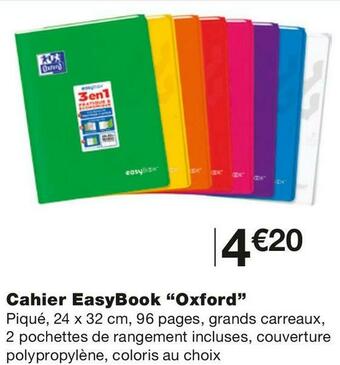 Monoprix Oxford cahier easybook offre