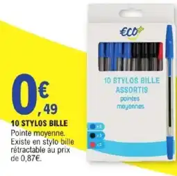 E.Leclerc 10 stylos bille offre