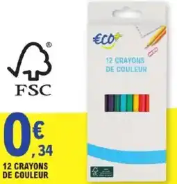 E.Leclerc 12 crayons de couleur offre