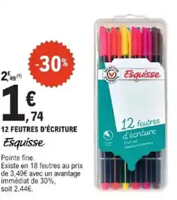 E.Leclerc ESQUISSE 12 feutres d'écriture offre